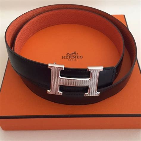 black and silver hermes belt|authentic Hermes men's belt.